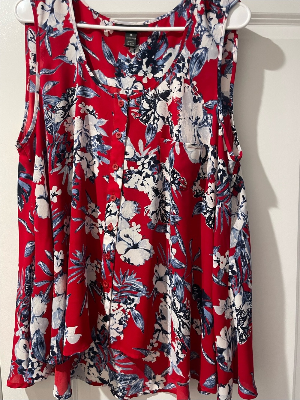 Style & Co. Red Floral Print Sleeveless Blouse